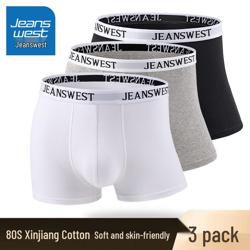 

JEANSWEST Мужские хлопковые трусы-боксеры, 3 шт. 4XL (165-187 lbs)