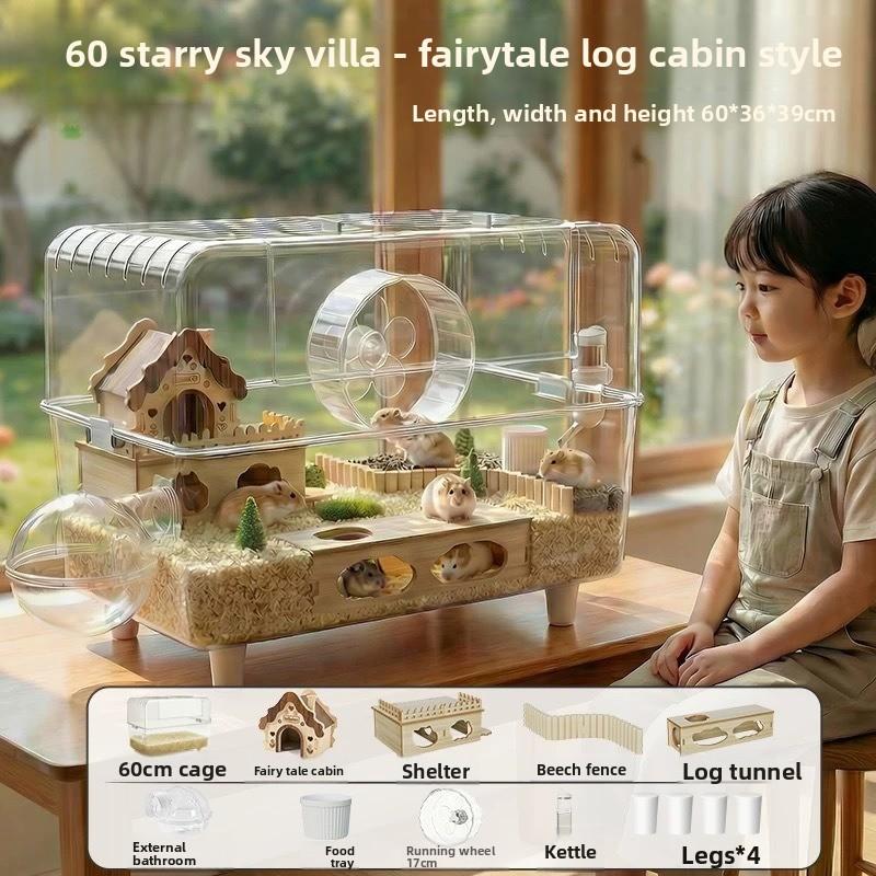 Hamster cage 60cm oversized villa luxury special big house breeding cage anti-gnawing