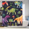 Vibrant Dinosaur Shower Curtain Waterproof Fabric Design for Bathroom Decorations 71x72 Inches