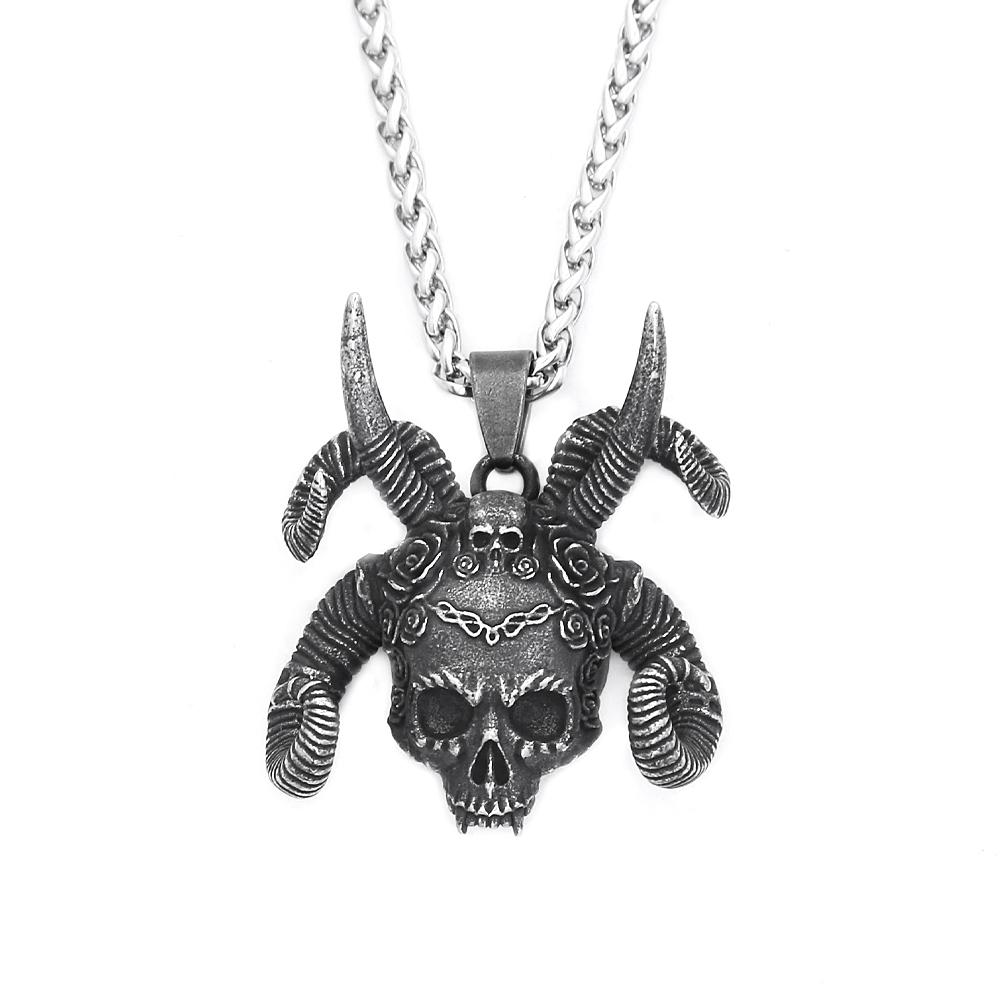 Nordic Vikings Wolf Tooth Pendant Necklace 316L Stainless Steel Hip Hop Rock Fashion Leather Rope Chain Jewelry Gifts