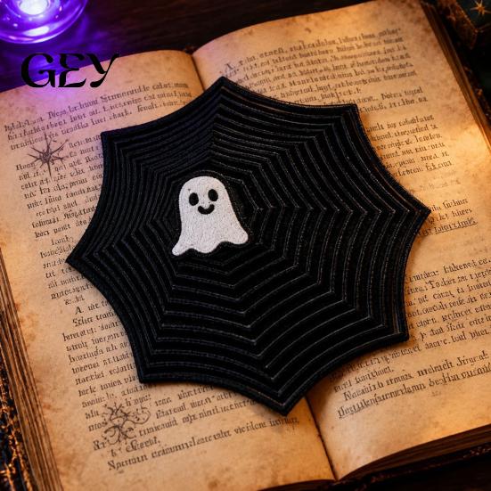 Halloween Stress Relief Gadget Spider Web Fidget Toy, 3D Printed Sensory Puzzle Unique Party Gift with Ghost Slider, Desktop Decompression for Adults