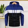 Herbst Frühling Herren Kapuzenpullover Kordelzug Colorblock Reißverschluss Elastische Manschette Mit Kapuze Lockere Strickjacke Lange Ärmel Sport Alltagskleidung Jacke