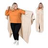 Wearable Blanket for Women Men Soft Plush Blanket with Pocket Sleeves Warm Couch Bed Blanket for Dorm Bedroom Flights