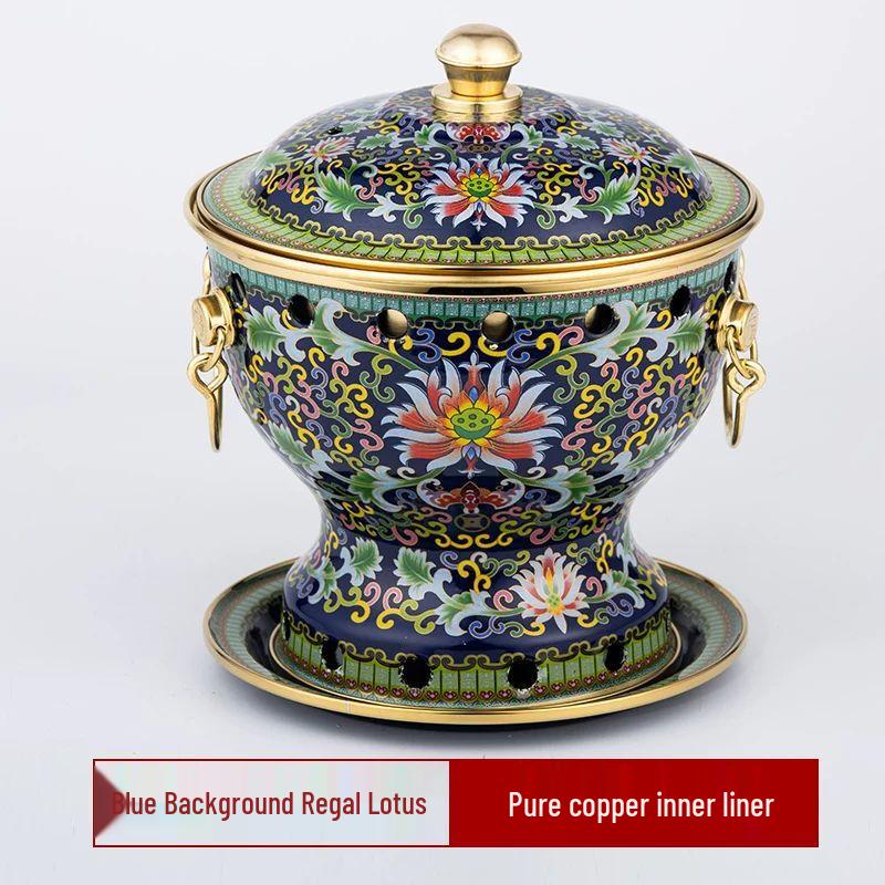 Cloisonné Copper Personal Alcohol Hot Pot