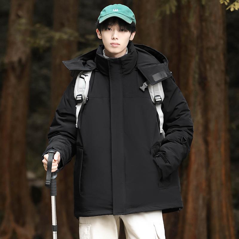 Men's and Women's Couple Hooded Down Jacket Workwear Thickened and Warm Trend Winter New Down Jacket Loose Plus Size