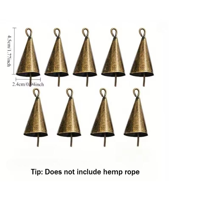9pcs Vintage Bell Set, DIY Metal Wind Chime with Christmas Bells, Retro Golden Cowbells for Decor – For Christmas,Thanksgiving