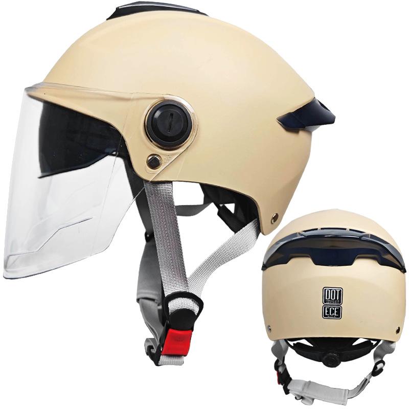 Anti-fog Dual Lens Electric Car Helmet for Men and Women All Seasons Universal Half Helmet