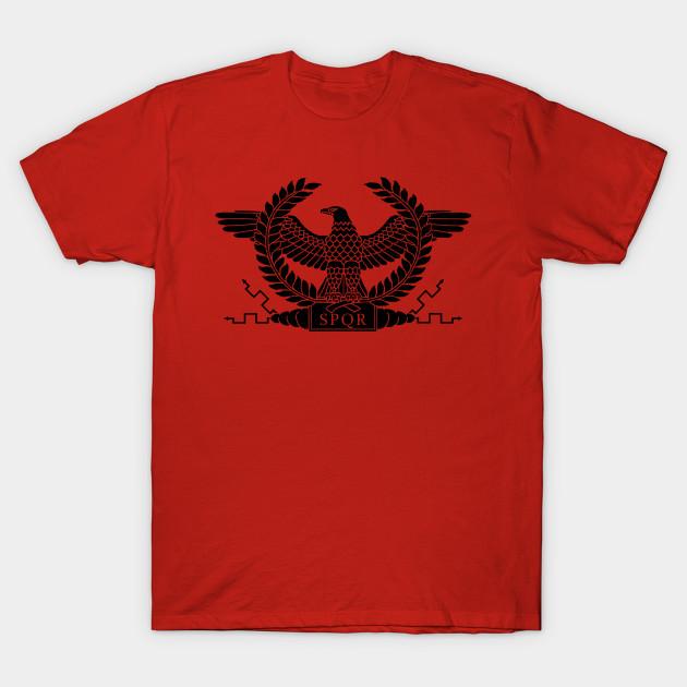 

Men Black Print T-shirt Roman Black Eagle No-Cut Transfer Paper Print Cotton Tshirt 2XL червоний