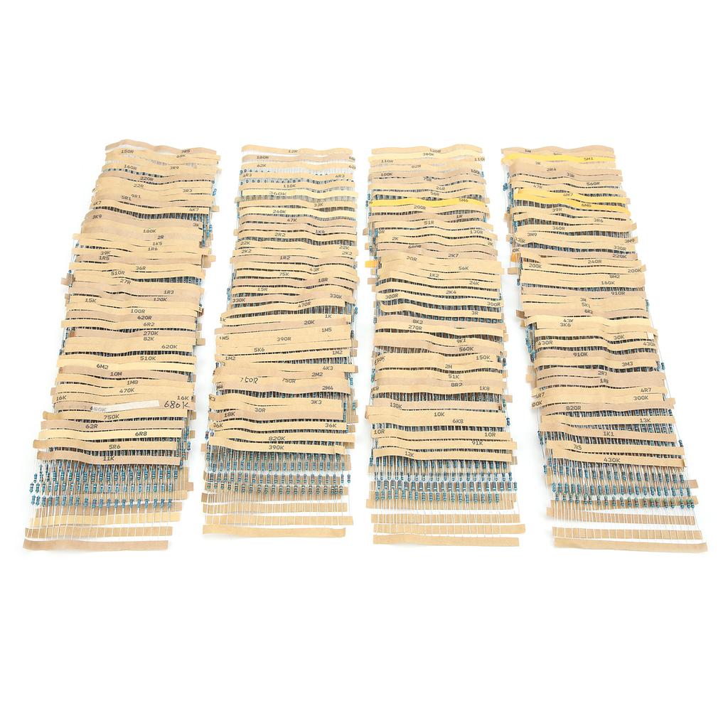 3120Pcs Metal Film Resistor Kit 156 Values Protection Assorted Set Electronic Components 1 4W