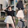Dames Plissérok JK Uniformrok Rok Lente en Zomer Korte Rok (Veiligheidspantalon + Rits + Knopen)