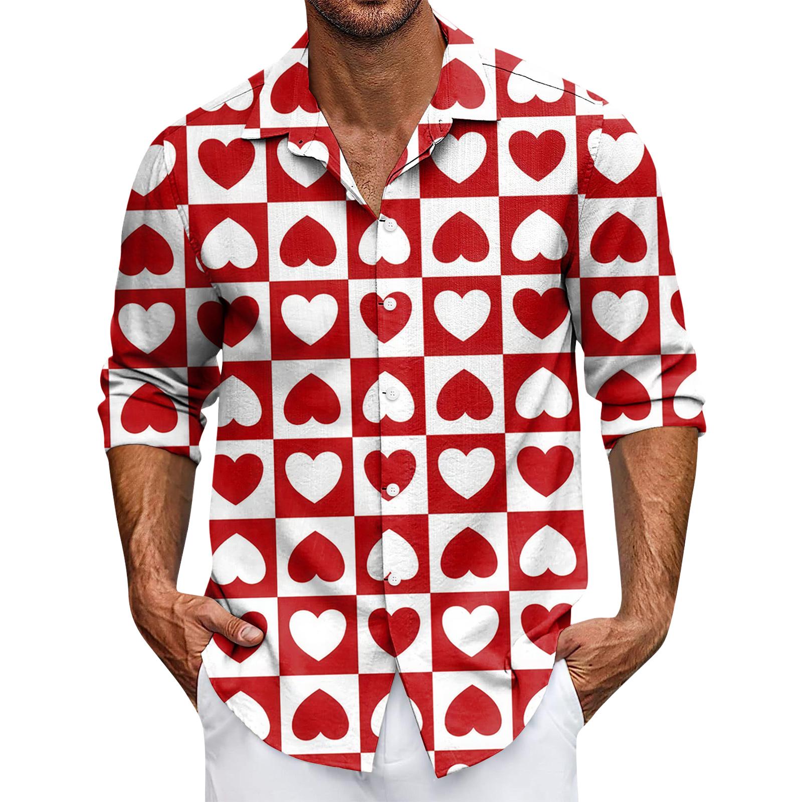 

Men s Casual Button-Down Long-Sleeve Shirt XXXXL рожевий