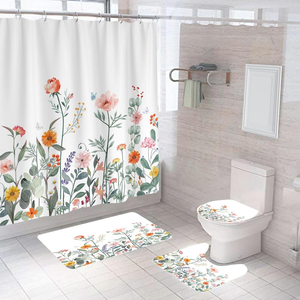 Bathroom Shower Shower Curtain Set No Punch Bathroom Window Curtain Door Curtain Partition Curtains