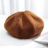Keep Warm Women Berets Plush British Beanie Hat Vintage Octagonal Hat  Winter