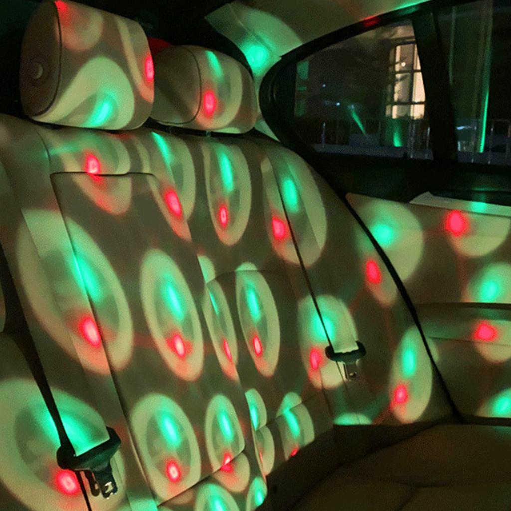 Car Roof Projector Light Sound Activated USB Car Ambient Light with 4 Light Colors Multiple-Mode LED Car Interior Decoration