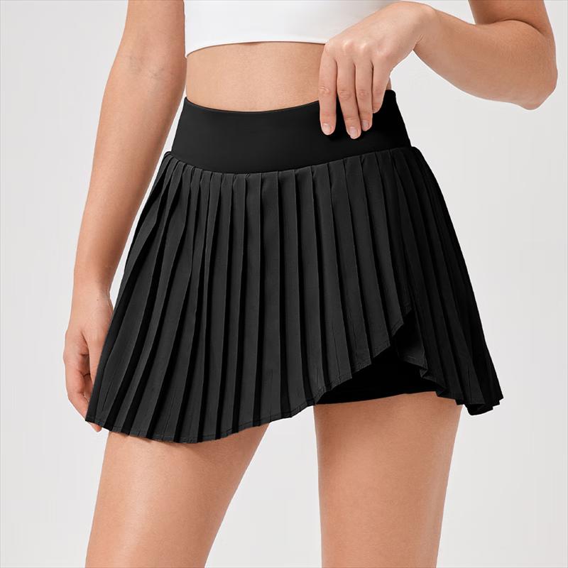 

Women s Pleated Faux Two-Piece Sports Skirt M
