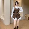 Women's Spring Slimming Mid-length Waist-cinching Vest Jacket with Unique Design 
