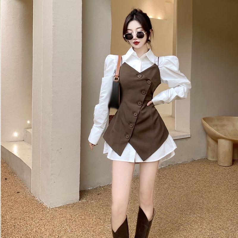 Women's Spring Slimming Mid-length Waist-cinching Vest Jacket with Unique Design 