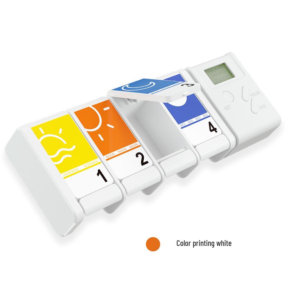 

Портативная мини-электронная таблетница с 4 отделениями и УФ-печатью