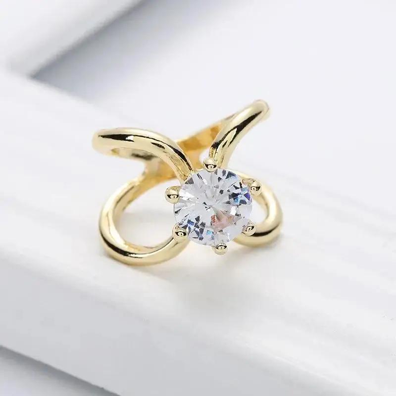 Fashion Diamond Studded Circular Scarf Buckle Versatile Cross Hollow Shawl Decorative Buckle Women's Scarf Knotted Jewelry Ring