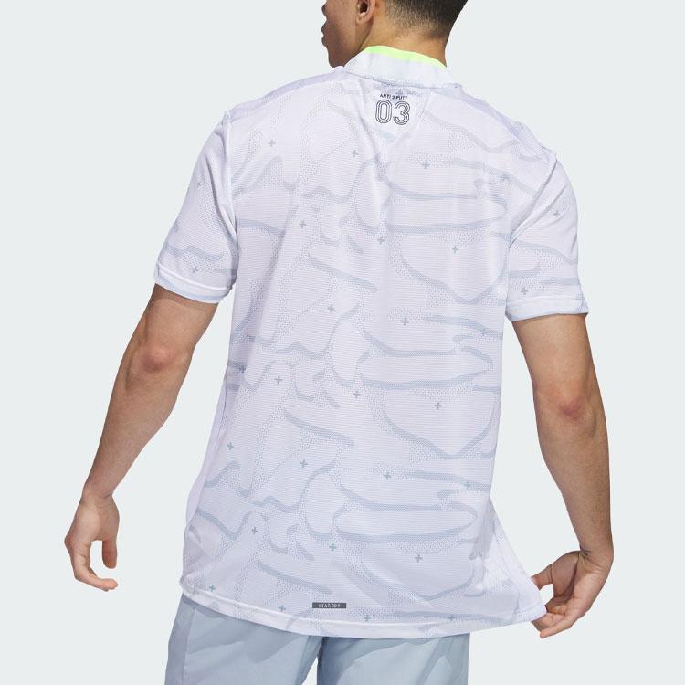Adidas Adicross Heat.Rdy Polo Shirt Pattern Print Golf Short Sleeve Polo Men tops White IB1964