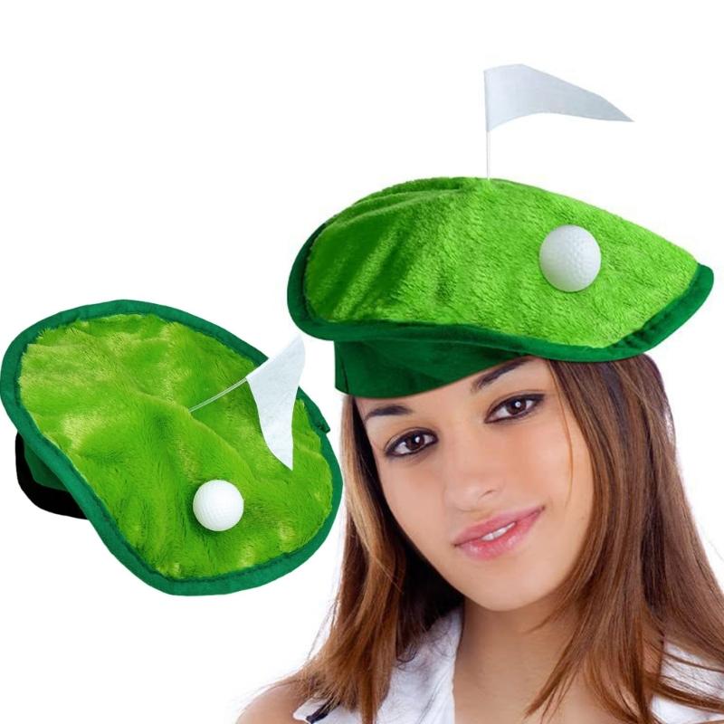 Trendy Painter Hat with Green Turf Fashion Hat Funny Beret for Sports Photography Golfer Headwear Painter Hat