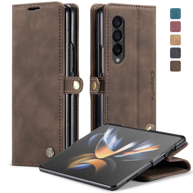 For Samsung Z Fold4 Leather Cell Phone Wallet Case For Samsung Galaxy Z Fold4 Fold 4 5g Zfold4 Full Body Cover Card Slot