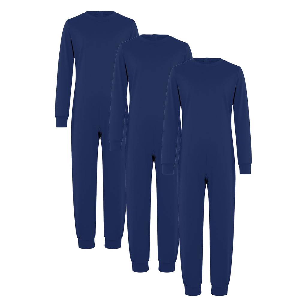 Ropa Adaptativa Especial para Niños y Niñas Unisex Conjunto de 3 Piezas Mono de Algodón Manga Larga Cremallera Trasera Invisible