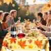 Thanksgiving Tablecloth Plastic, Fall Tablecloth, 2 Pack Disposable Table Cloth Table Decor Autumn Maple Leaf Rectangle Tables Cover for Autumn Fall