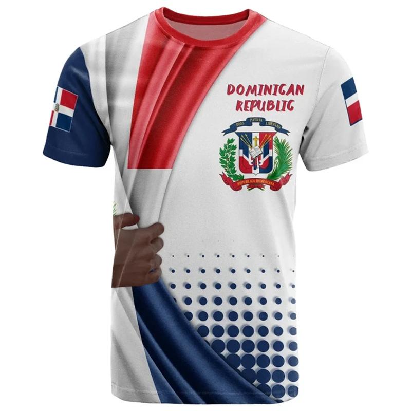 Dominican Republic Flag Map 3D Printed T Shirt For Men Clothes Fashion Male T-Shirt National Emblem Tshirt Independence Day Tee