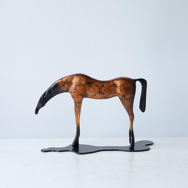 Abstract Animal Sculpture Horse Figurine Resin Handicraft Low-profile Horse Thousand-Horse-Head Decorative Figurines Home Decor