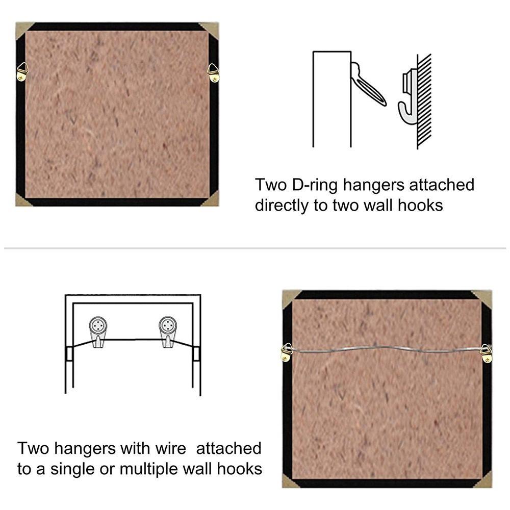 Furniture Accessories Double Hole With Screws D-Ring Hanging Wall Mount Hooks Photo Frame Hook Painting Frame