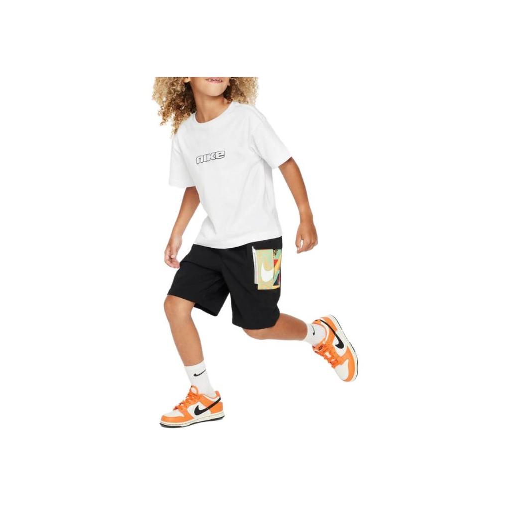 Nike Kids Color Block Multi-Pocket Drawstring Casual Cargo Shorts Kids Shorts Black FV5792-010