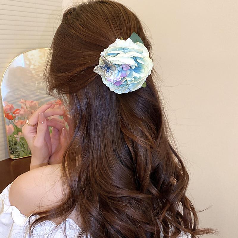 

Женские стильные искусственные цветы, заколка для волос, бабочка, аксессуары для волос, брошь, заколка для волос, заколка