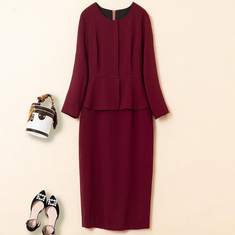 

Стильный свадебный наряд большого размера для тещи или сестры 3XL вино красного