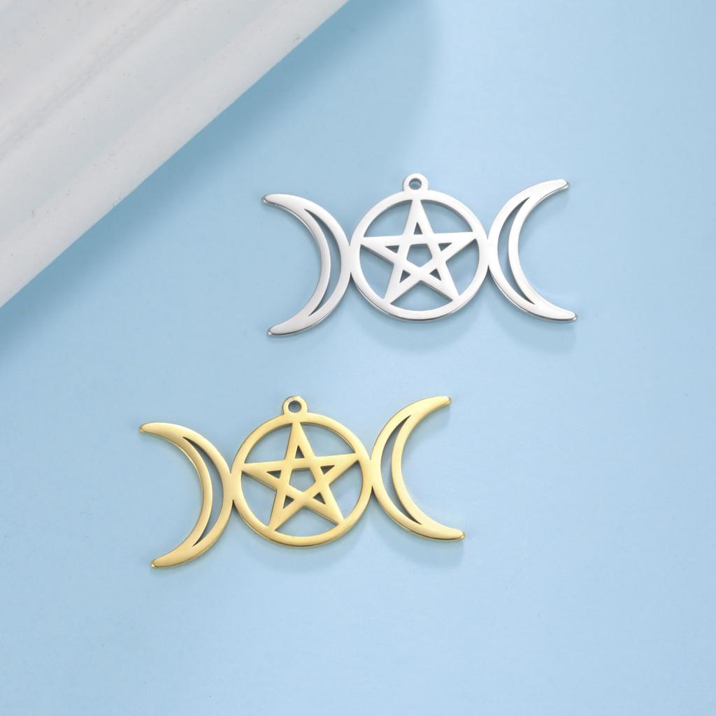 Teamer 5pcs Witch Knot Charm Vintage Knot Amulet Stainless Steel Charms for Bracelet Jewelry Making Accessories Wholesale