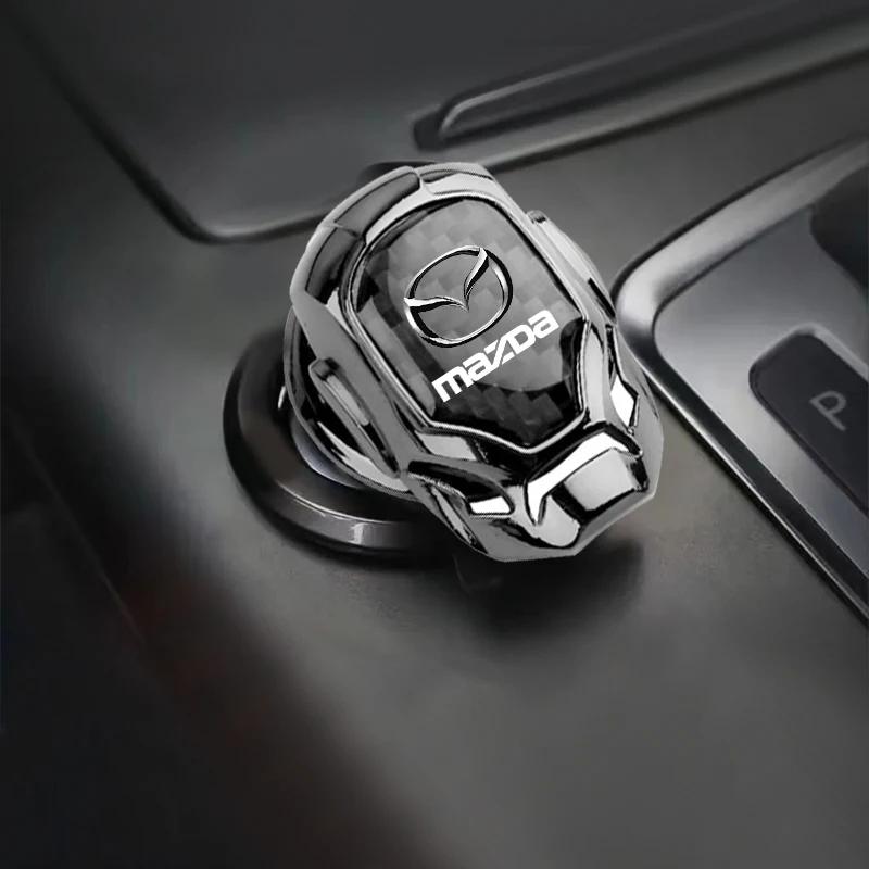 1Pcs Car One-Click Start Buttons Protective Cover Decoration For Mazda 2 3 6 CX-3 CX-5 CX-8 MX-30 MX-5 BT-50 ATENZA ATENZA R360