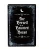 Spooky Metal Sign Haunted House Gothic Decor For Bedroom Vintage Halloween Decorations Witchy Room Decor Goth Room Decor