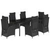 VidaXL Ensemble à manger de jardin coussins 7pcs Noir Résine tressée 3213191