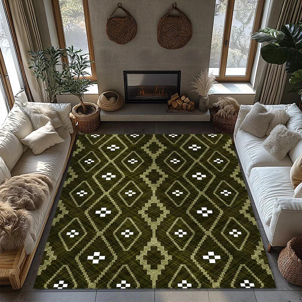 

Винтажный ковер с европейским узором, коврик, ковер, украшение для дома, современный геометрический дизайн, коврик для пола большой площади для гостиной, нескользящий 40x60cm