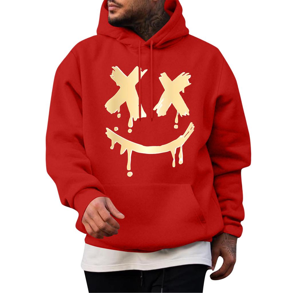 Pánská ležérní mikina módní mikina s kapucí volnočasové topy teenager streetwear móda tričko s dlouhým rukávem teplé