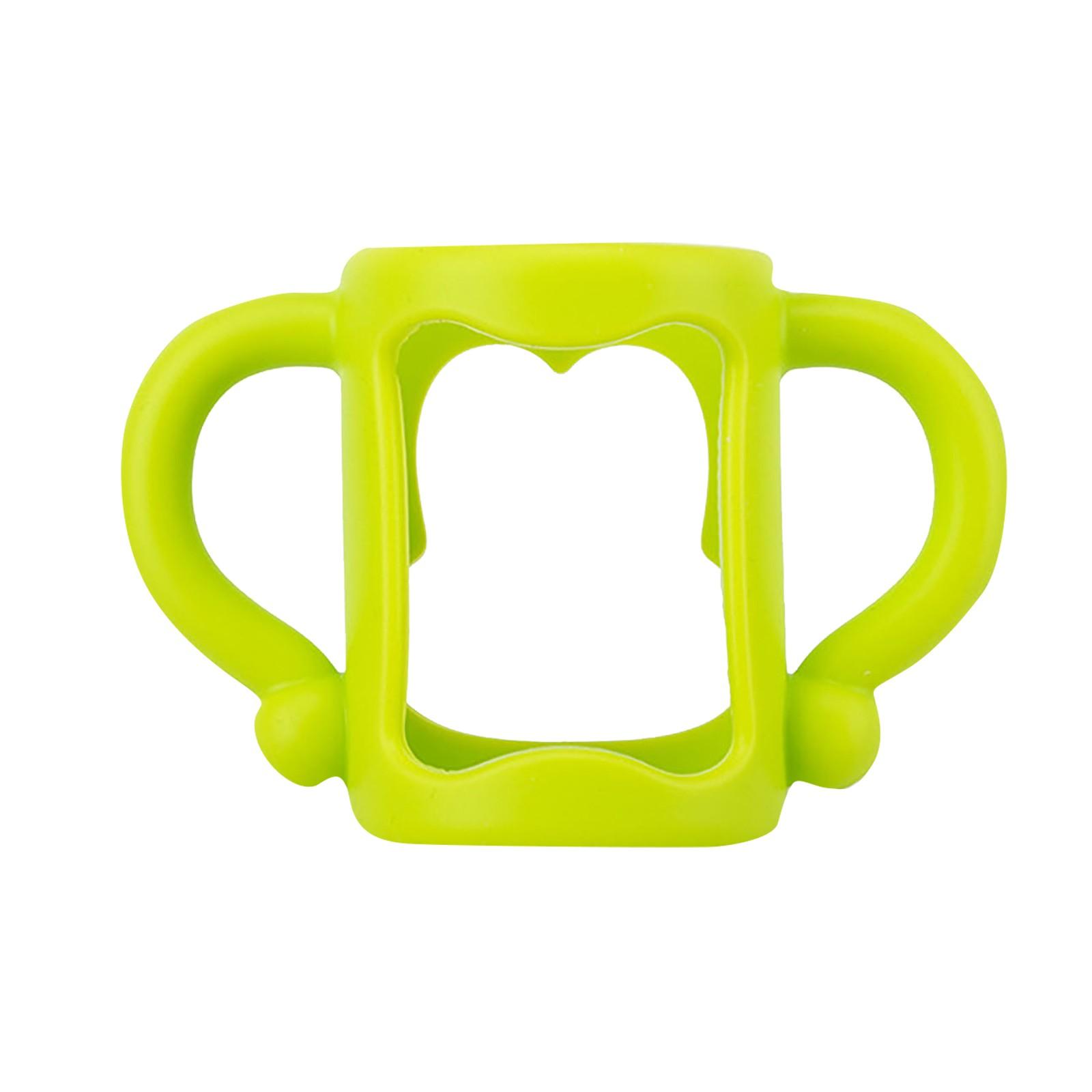 

Силиконовые перчатки для бутылочек. Ручки для бутылочек для узких детских бутылочек с удобными ручками, чтобы держать бутылочки самостоятельно. One Size зелёный