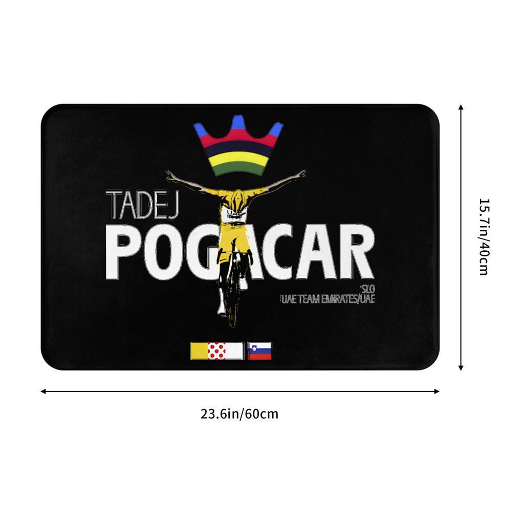 Tadej Pogacar Ciclismo Pogi Team Tappetino da Porta a Pavimento per Bagno Cucina Antiscivolo Zerbino da Interno Tappeto per Ingresso Soggiorno Tappetino