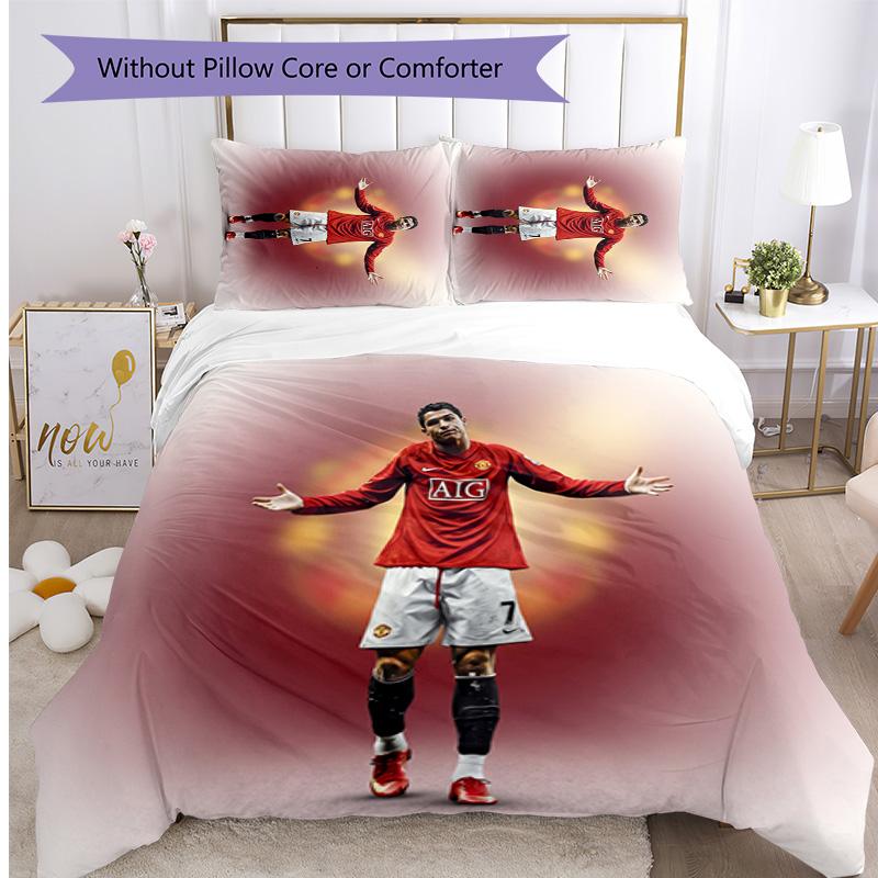 Cristiano Ronaldo Printed Bedding 3 Piece Set Cozy Breathable Bed Cover Set As Housewarming Holiday Gift