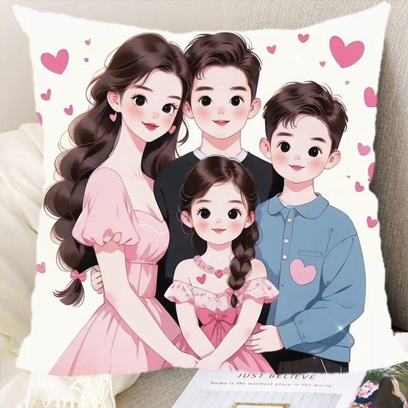 Eltern-Kind Avatar Kissen Paar Cartoon Schlafzimmer Taille Rücken Auto Sofa Kissen Doppelseitiges Kissen Geschenk