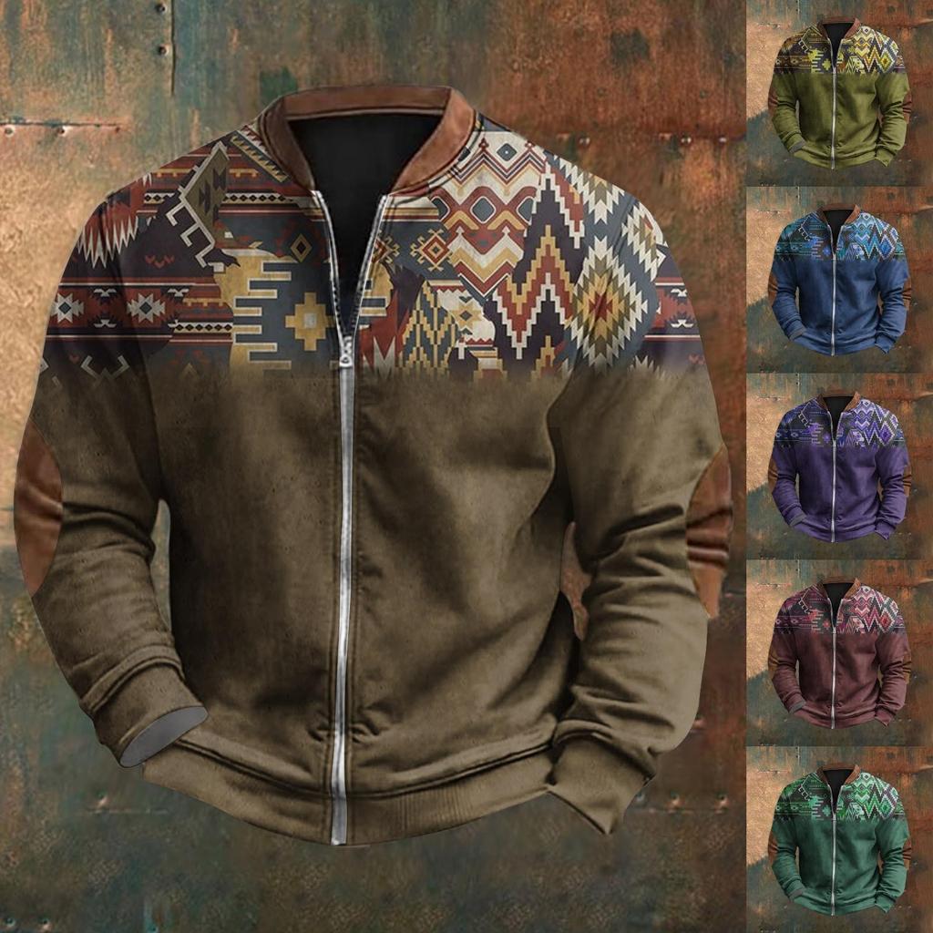 Men's Retro Casual Gradient Printed Sweatshirt