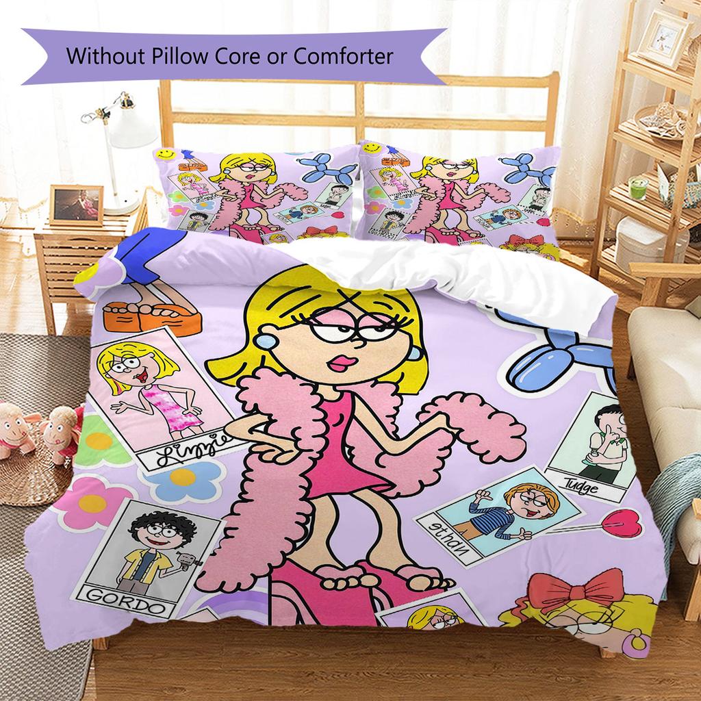 Lizziemcguire Pattern Bedding Quilt Set Quilt Cover Pillowcase Home Decoration Birthday Gift (1 * Duvet Cover + 2 * Pillowcase, Without Core)