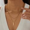316L Stainless Steel Punk Multi-layer Metal Bar Pendant Necklace For Women Fashion Clavicle Collarbone Jewelry Not Fade Gift