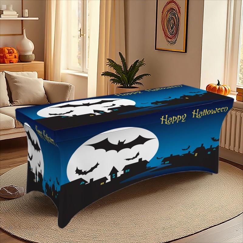 Halloween Printed Stretch Tablecloth Milk Fabric Outdoor Party Decor