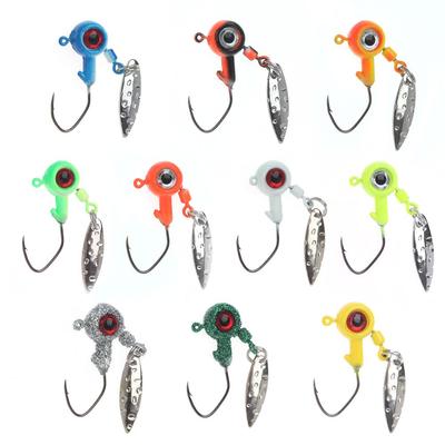 2,2g/3,9g Jigkopf Angelhaken Crappie Jigs Spinner Pailletten Jighaken für Forelle Bass Barsch Angelköder Köder