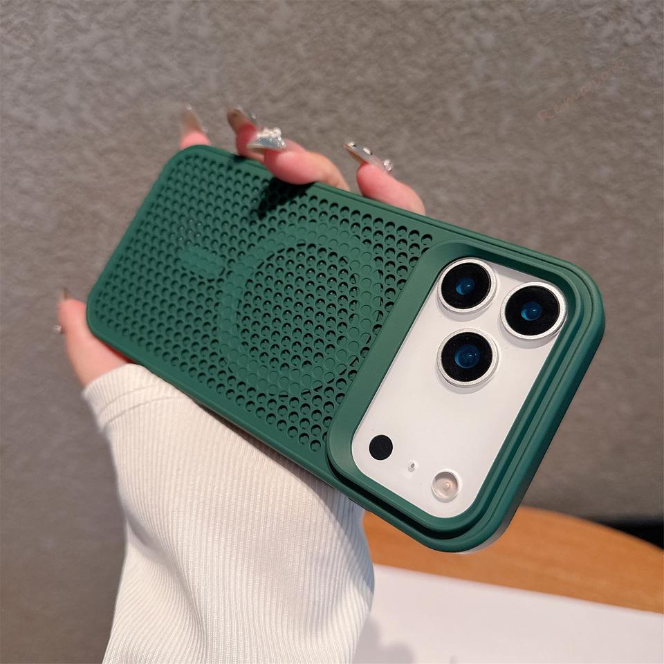 

Heat Dissipation Magnetic Phone Case for iPhone 17 Air11 12 13 16 Pro Max 14 15 16 Plus Matte Magsafe Charging Shockproof Cover For iPhone 11ProMax